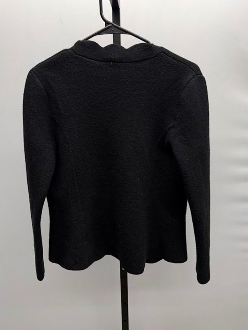 Talbots Pure Merino Wool Black Scalloped Edge Open Cardigan - Picture 4 of 4